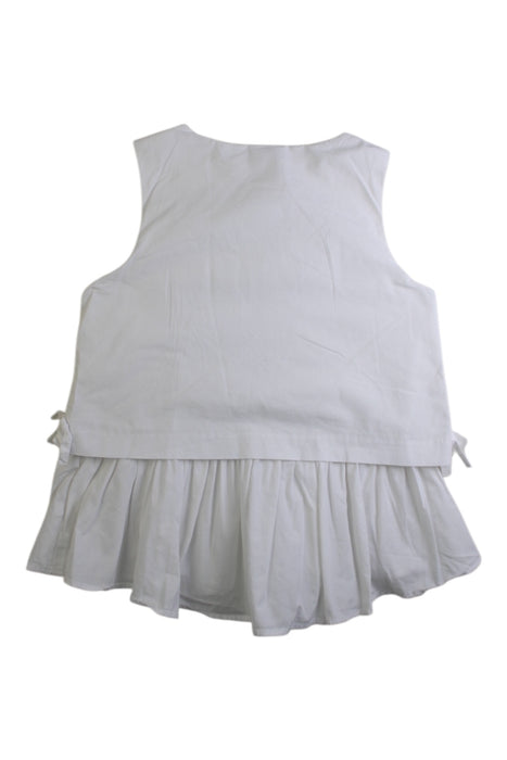 A White Sleeveless Tops from Petit Main in size 4T for girl. (Back View)