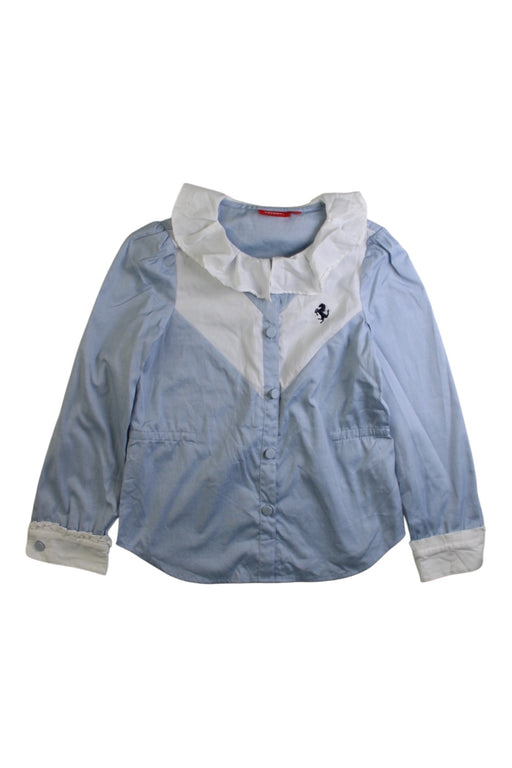 A Blue Long Sleeve Shirts from Ferrari in size 6T for girl. (Front View)