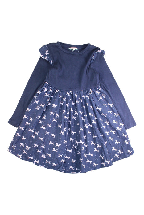 A Navy Long Sleeve Dresses from Milkshake in size 6T for girl. (Front View)