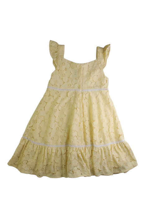 A Yellow Sleeveless Dresses from Janie & Jack in size 6T for girl. (Back View)