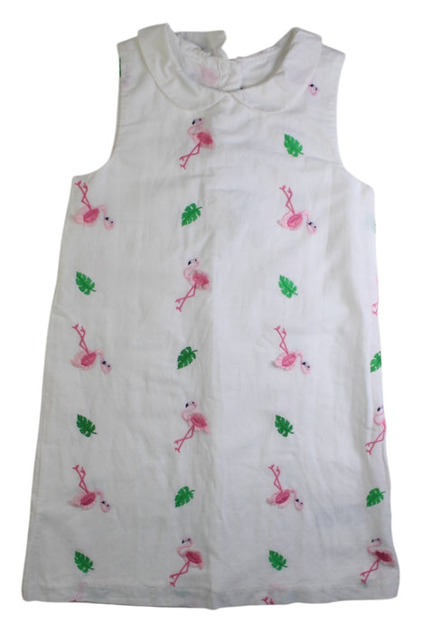 A White Sleeveless Dresses from Janie & Jack in size 7Y for girl. (Front View)