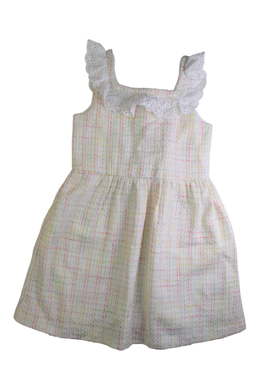 A White Sleeveless Dresses from Janie & Jack in size 6T for girl. (Front View)