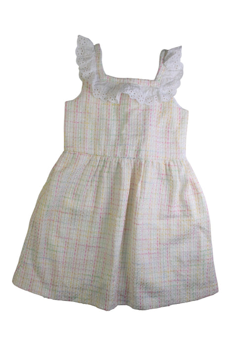 A White Sleeveless Dresses from Janie & Jack in size 6T for girl. (Front View)