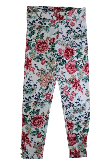 A White Leggings from Janie & Jack in size 6T for girl. (Front View)