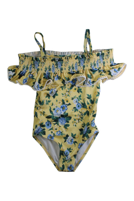 A Yellow Swimsuits from Janie & Jack in size 6T for girl. (Front View)