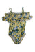 A Yellow Swimsuits from Janie & Jack in size 6T for girl. (Front View)