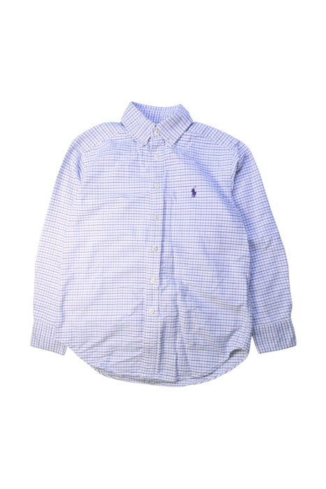 A Blue Long Sleeve Shirts from Ralph Lauren in size 8Y for boy. (Front View)