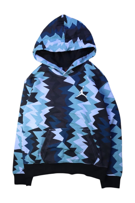 A Blue Hooded Sweatshirts from Air Jordan in size 10Y for boy. (Front View)