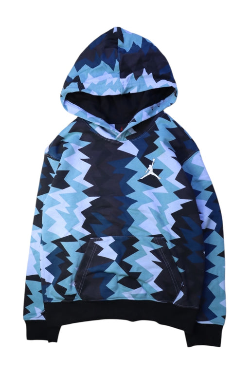 A Blue Hooded Sweatshirts from Air Jordan in size 10Y for boy. (Front View)