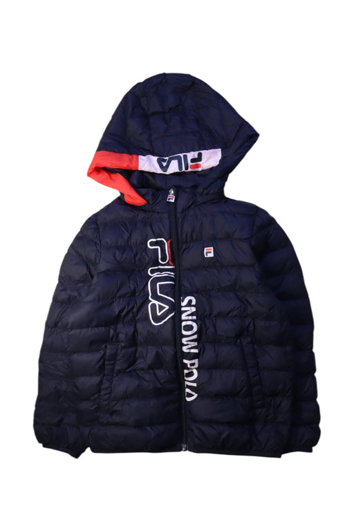 A Navy Puffer/Quilted Jackets from Fila in size 7Y for boy. (Front View)