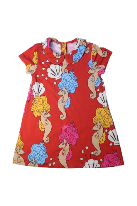 A Red Short Sleeve Dresses from Mini Rodini in size 2T for girl. (Front View)