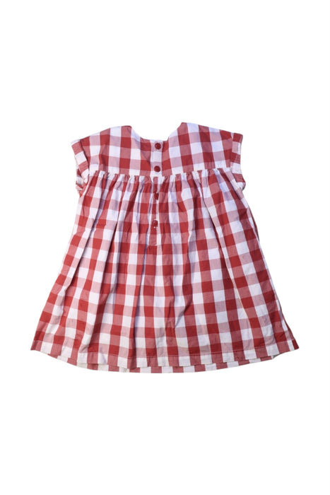 A Red Short Sleeve Dresses from Petit Bateau in size 2T for girl. (Back View)