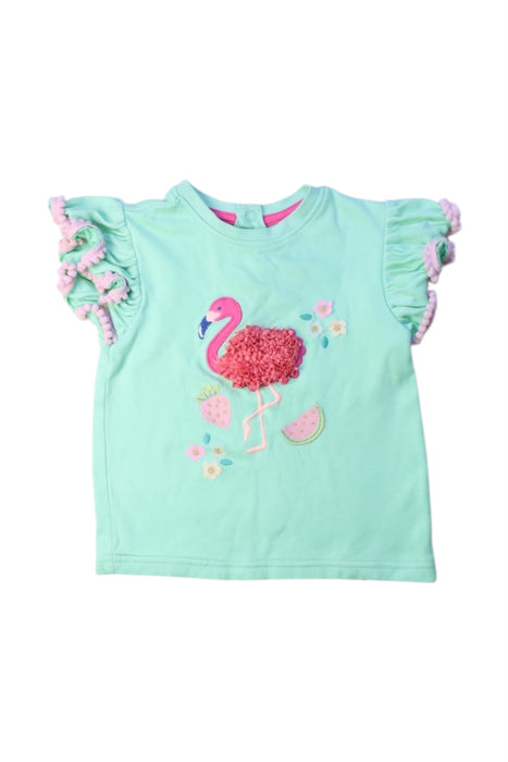 A Teal Short Sleeve Tops from Jojo Maman Bébé in size 18-24M for girl. (Front View)