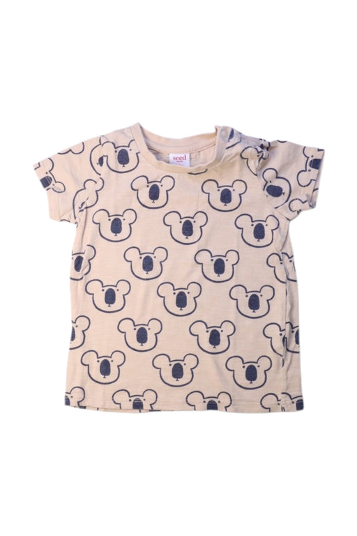 A Beige Short Sleeve T Shirts from Seed in size 18-24M for boy. (Front View)