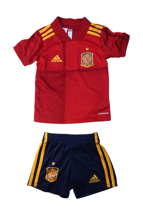 A Red Shorts Sets from Adidas in size 2T for boy. (Front View)