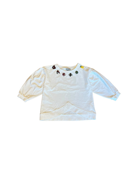A White Crewneck Sweatshirts from Monnalisa in size 8Y for girl. (Front View)