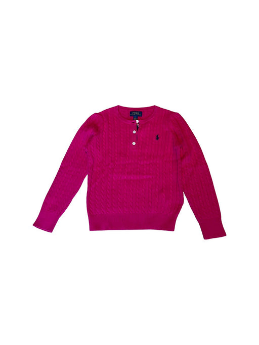A Pink Knit Sweaters from Polo Ralph Lauren in size 6T for girl. (Front View)