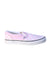 A Pink Slip Ons from Vans in size 6T for girl. (Front View)