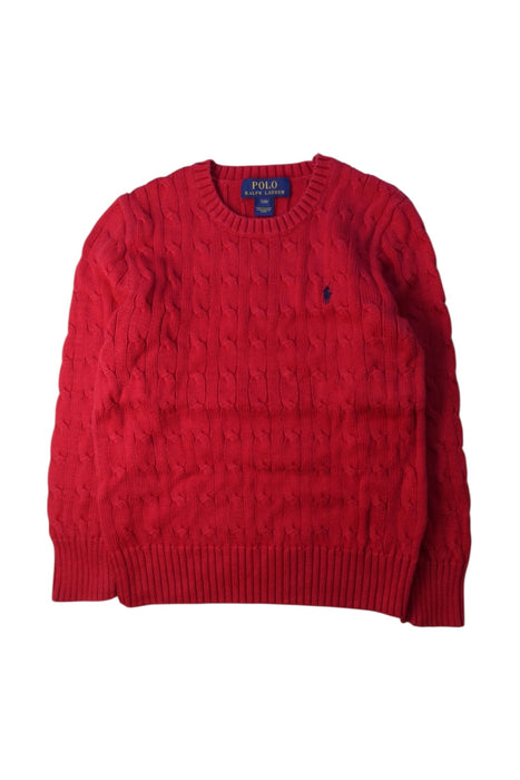 A Red Knit Sweaters from Polo Ralph Lauren in size 8Y for boy. (Front View)