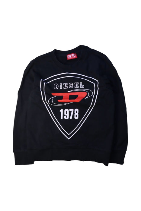 A Black Crewneck Sweatshirts from Diesel in size 10Y for neutral. (Front View)
