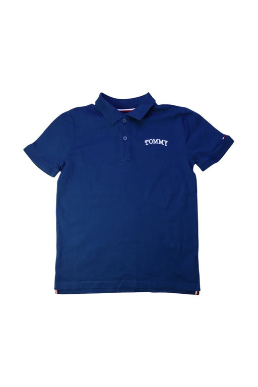 A Navy Short Sleeve Polos from Tommy Hilfiger in size 10Y for boy. (Front View)