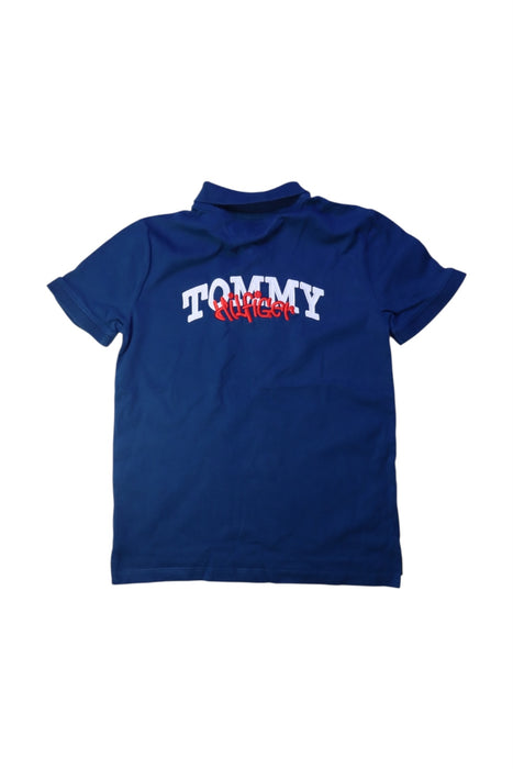 A Navy Short Sleeve Polos from Tommy Hilfiger in size 10Y for boy. (Back View)