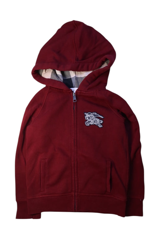 A Burgundy Hooded Sweatshirts from Burberry in size 8Y for boy. (Front View)
