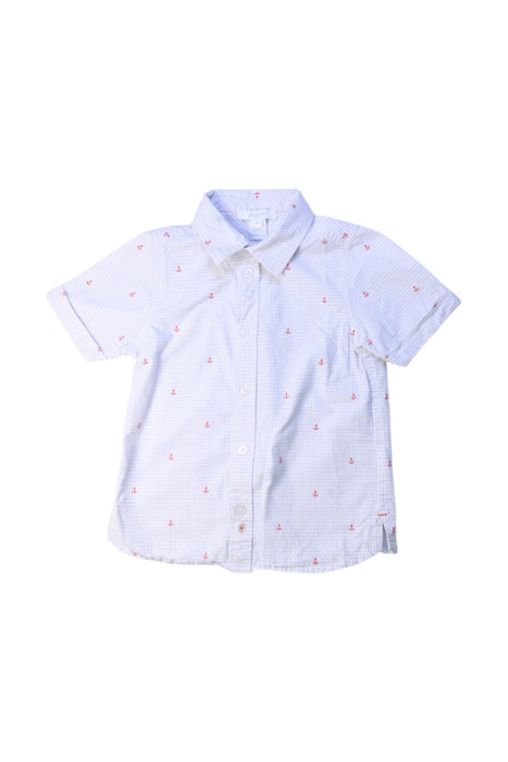 A White Short Sleeve Shirts from Jacadi in size 4T for boy. (Front View)