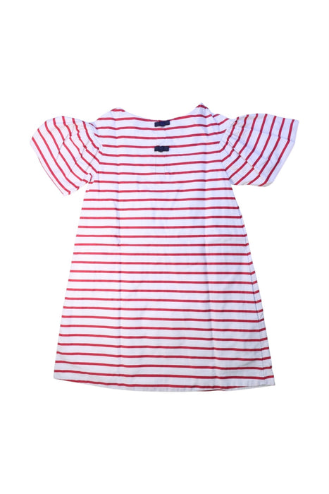 A Red Short Sleeve Dresses from Jacadi in size 6T for girl. (Back View)