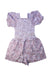 A Purple Short Sleeve Rompers from Seed in size 7Y for girl. (Back View)