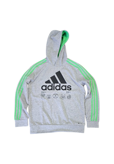 A Grey Hooded Sweatshirts from Adidas in size 14Y for neutral. (Front View)