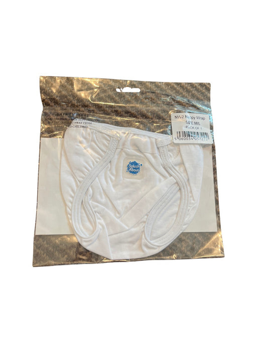 A White Swim Diapers from Splash About in size 3-6M for neutral. (Front View)