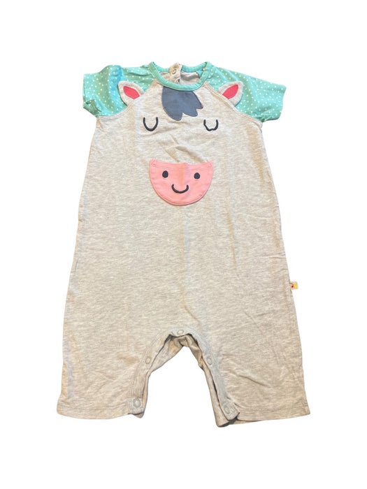 A Grey Short Sleeve Rompers from Frugi in size 18-24M for neutral. (Front View)