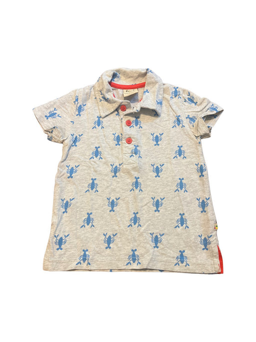 A Grey Short Sleeve Polos from Frugi in size 3T for neutral. (Front View)