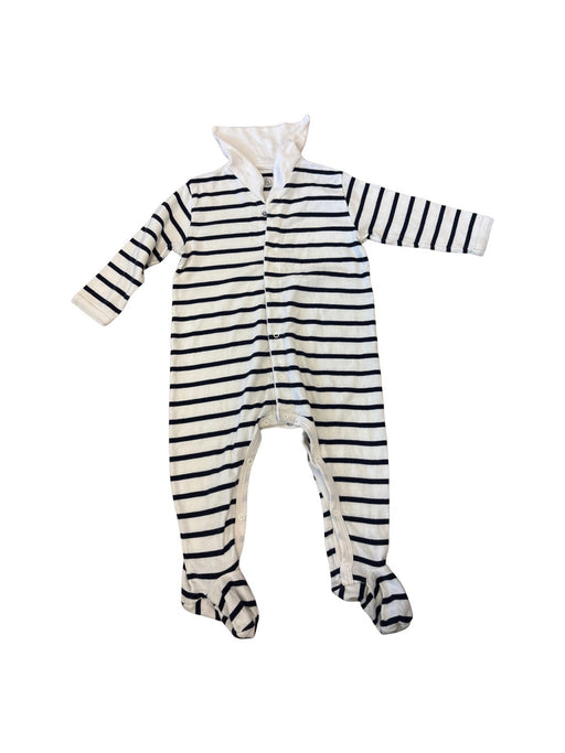 A White Onesies from Petit Bateau in size 6-12M for neutral. (Front View)