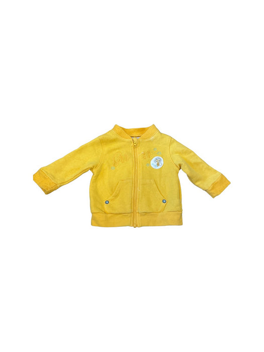 A Yellow Zippered Sweatshirts from La Compagnie des Petits in size 3-6M for neutral. (Front View)