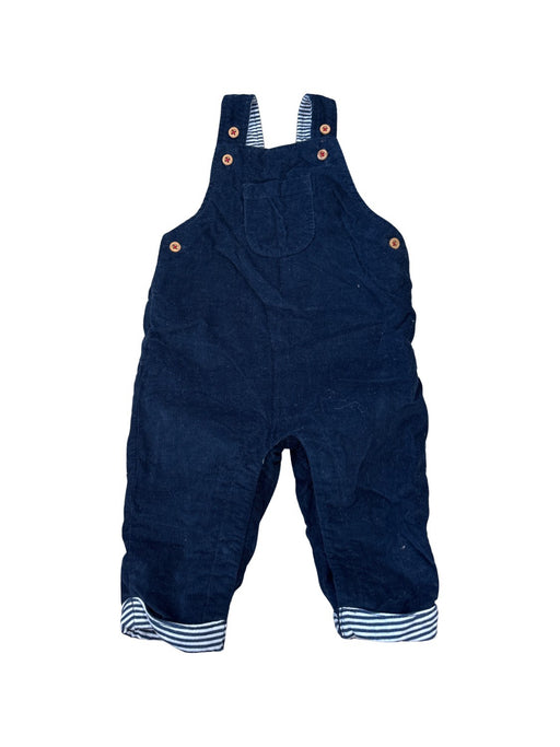 A Navy Long Overalls from The Little White Company in size 3-6M for neutral. (Front View)
