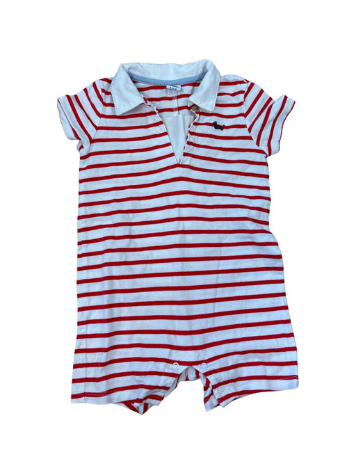 A Red Short Sleeve Rompers from Janie & Jack in size 6-12M for boy. (Front View)