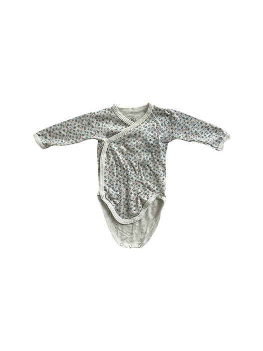 A Grey Long Sleeve Bodysuits from Petit Bateau in size 0-3M for girl. (Front View)