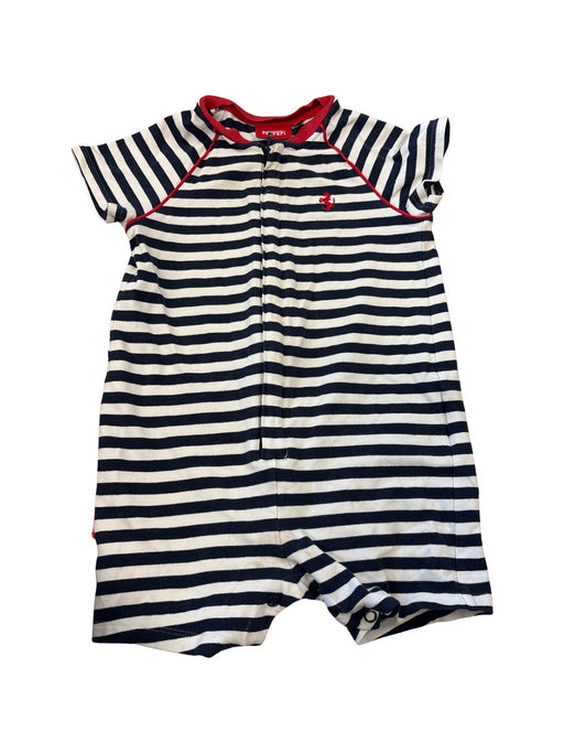 A Navy Short Sleeve Rompers from Ferrari in size 12-18M for boy. (Front View)