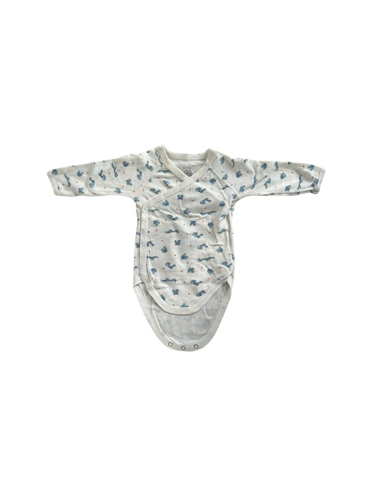A White Long Sleeve Bodysuits from Petit Bateau in size 0-3M for neutral. (Front View)