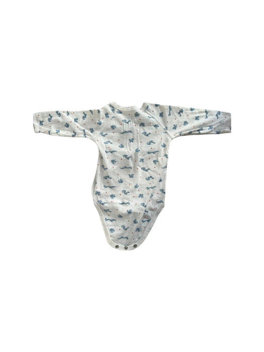 A White Long Sleeve Bodysuits from Petit Bateau in size 0-3M for neutral. (Back View)