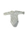A Grey Long Sleeve Bodysuits from Petit Bateau in size 0-3M for girl. (Front View)