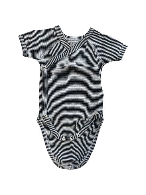 A Blue Short Sleeve Bodysuits from Petit Bateau in size 0-3M for neutral. (Front View)