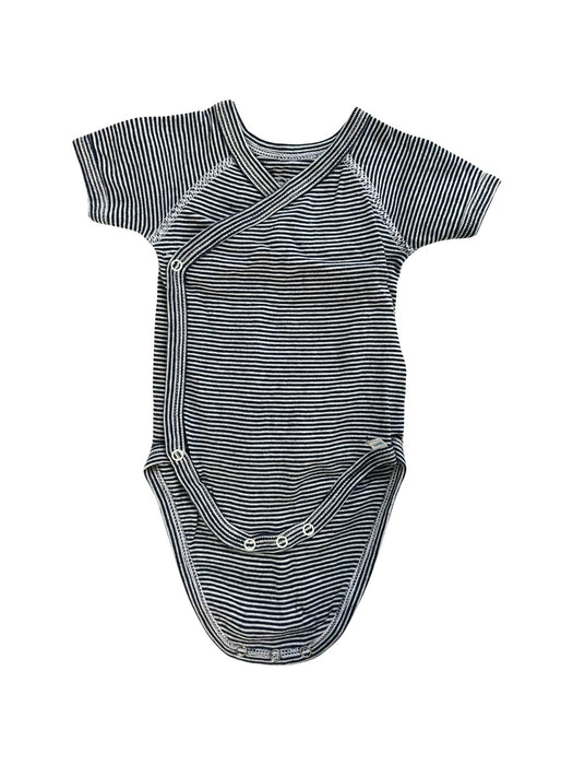A Blue Short Sleeve Bodysuits from Petit Bateau in size 0-3M for neutral. (Front View)