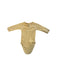 A Yellow Long Sleeve Bodysuits from Petit Bateau in size 0-3M for neutral. (Front View)