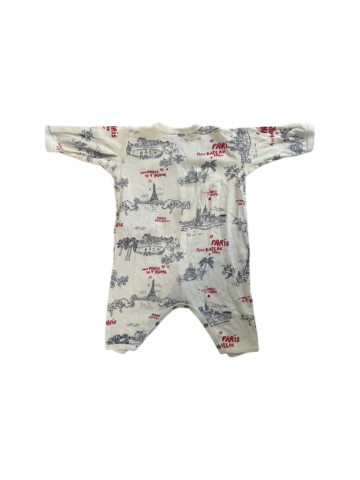 A White Long Sleeve Rompers from Petit Bateau in size 0-3M for neutral. (Back View)