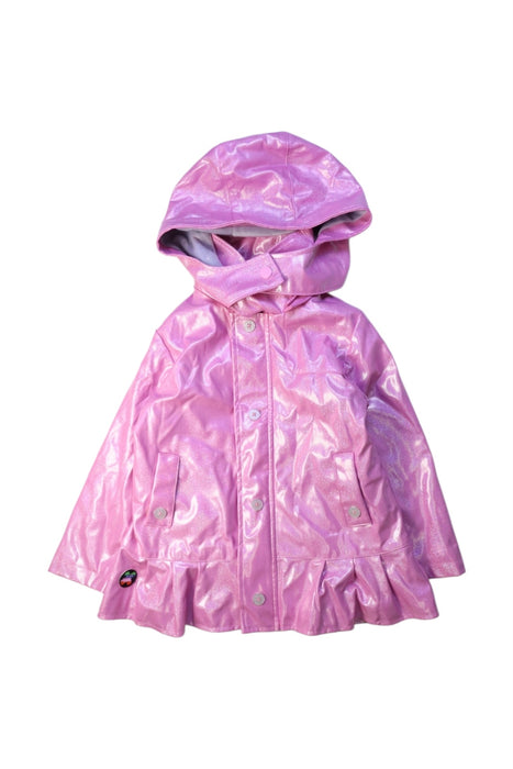 A Pink Rain Jackets from tuc tuc in size 3T for girl. (Front View)