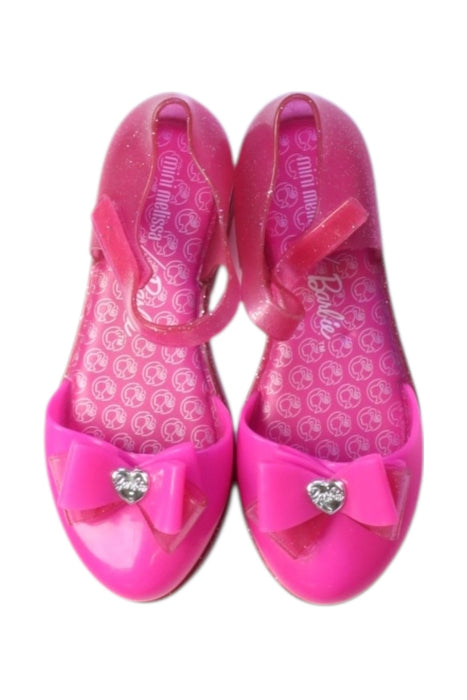 A Pink Flats from Mini Melissa in size 6T for girl. (Back View)
