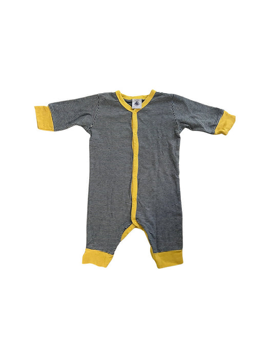 A Yellow Long Sleeve Rompers from Petit Bateau in size 0-3M for neutral. (Front View)